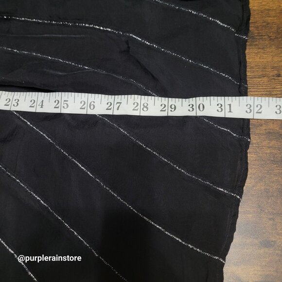 Zara Baby Doll Mini Dress S Chiffon Floral Embroidered Silver Metallic Detail - Picture 7 of 9